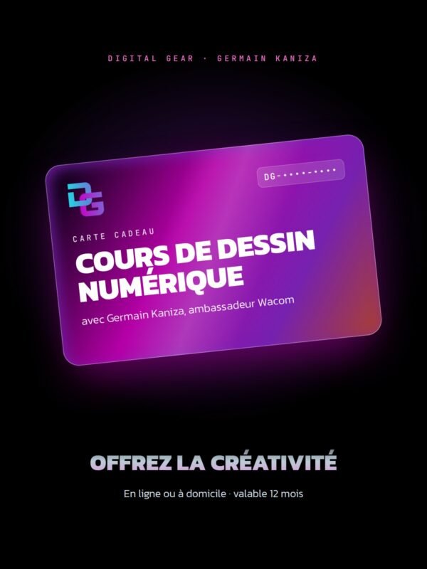 Carte cadeau Digital Gear pour un cours de dessin numérique avec Germain Kaniza