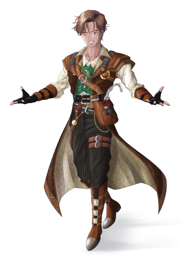 Dessin de Germain Kaniza : aventurier steampunk