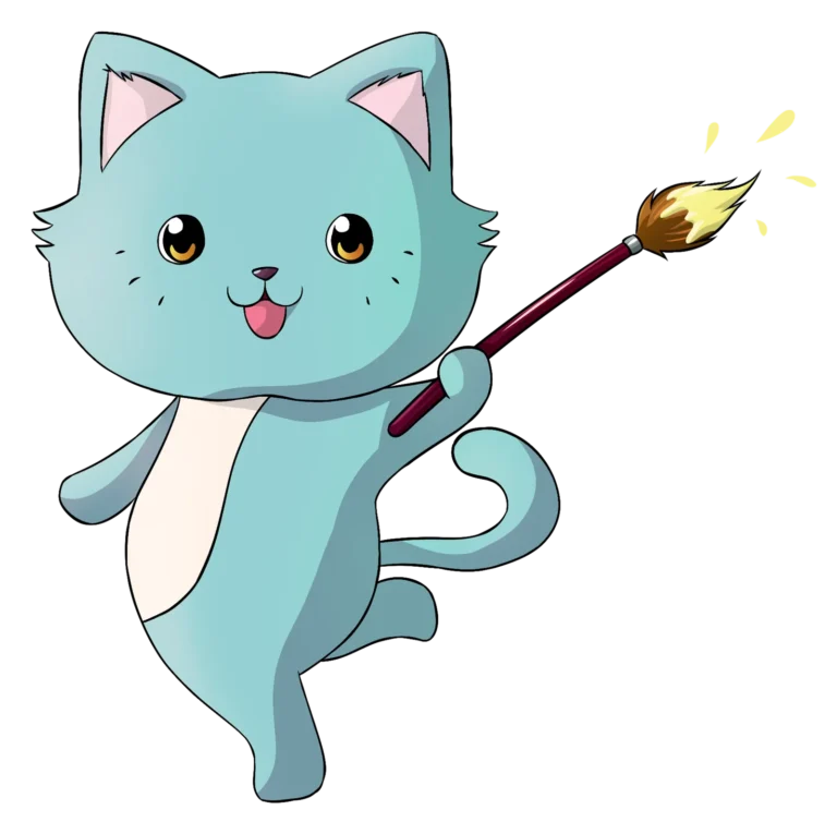 Dessin de Germain Kaniza : chat peintre