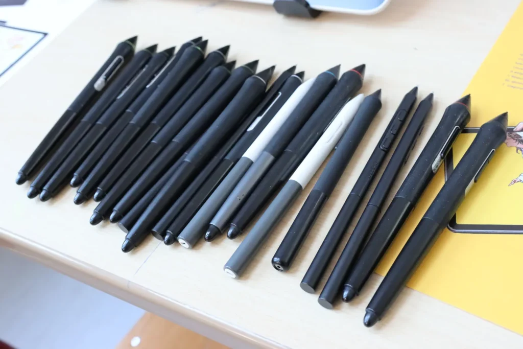 Les stylets prêts pour l'atelier