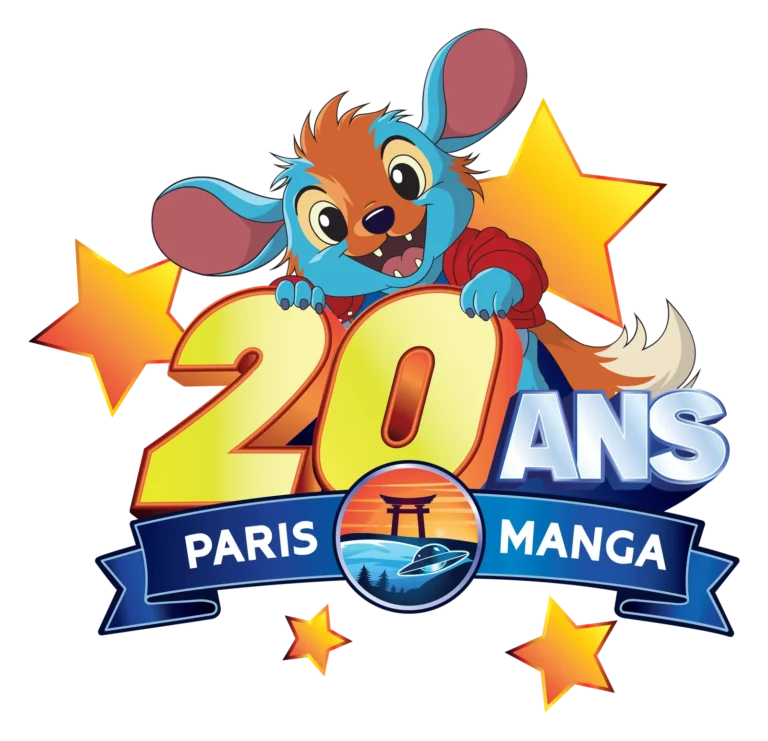 Dessin de Germain Kaniza : mascotte 20 ans paris manga
